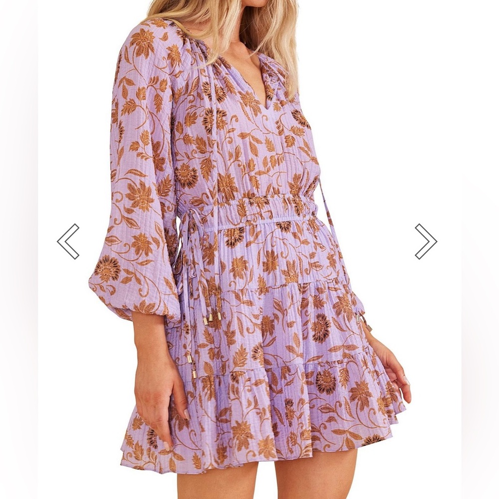 NWT MINKPINK Luna Long Sleeve Mini Dress - Lilac - Size XS